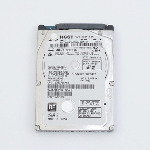 Жорсткий диск HDD HGST 500GB 5400rpm 8Mb 2.5" SATA II Z5K500-500 H2T500854S7 0J28305 409337 фото