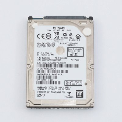 Жесткий диск HDD HGST 1TB 5400rpm 8Mb 2.5" SATA II 5K1000-1000 0J26253 HTS541010A9E680 409658 фото