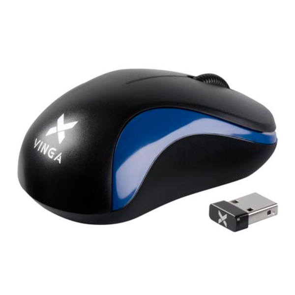Мышка Vinga MSW-882 black - blue для компьютера, для ноутбука, оптическая, 1000 dpi, радио 433783 фото