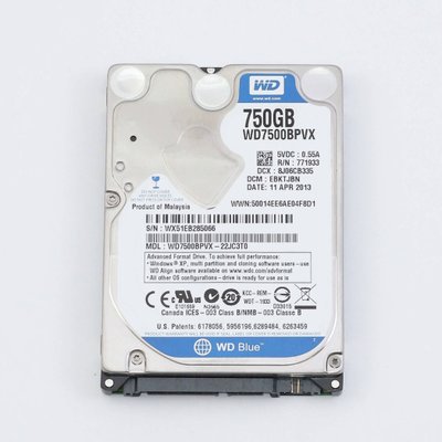 Жорсткий диск HDD Western Digital 750GB 5400rpm 8Mb 2.5" SATA III WD7500BPVX-22JC3T0 409573 фото