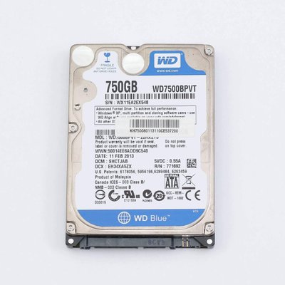 Жесткий диск HDD Western Digital 750GB 5400rpm 8Mb 2.5" SATA II WD7500BPVT-22HXZT3 409566 фото