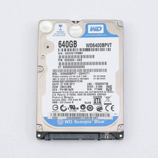 Жесткий диск HDD Western Digital 640GB 5400rpm 8Mb 2.5" SATA II WD6400BPVT-22HXZT1 409399 фото