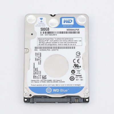 Жорсткий диск HDD Western Digital 500GB 5400rpm 8Mb 2.5" SATA III WD5000LPVX-22V0TT0/2 409542 фото