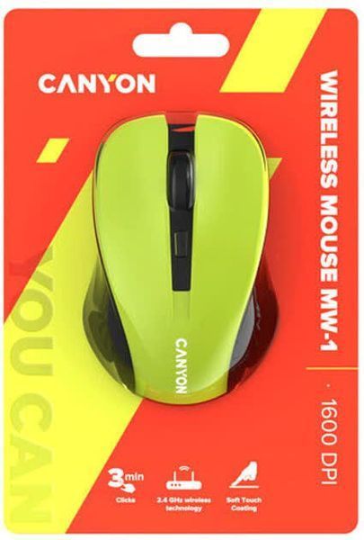 Мишка Canyon MW-1 Wireless Yellow (CNE-CMSW1Y) 601588 фото