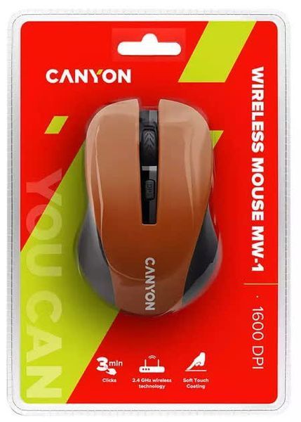 Мишка Canyon MW-1 Wireless Orange (CNE-CMSW1O 601595 фото