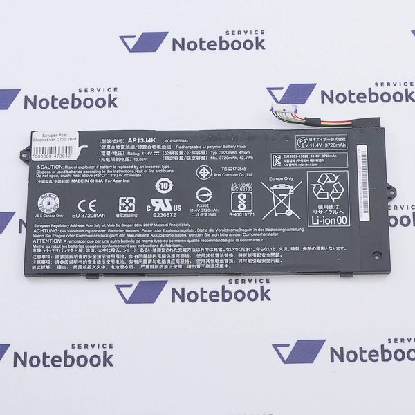 Аккумулятор Acer Chromebook C720-2848 C720 C720P C740 AP13J4K 473642 фото