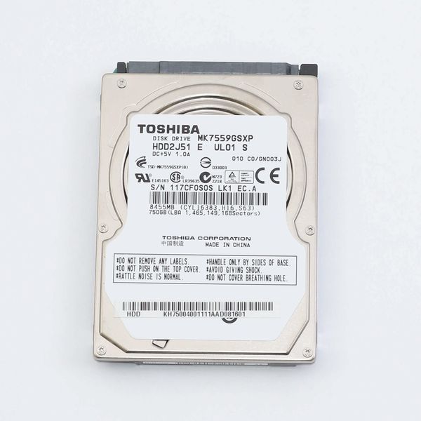 Жорсткий диск HDD Toshiba 750GB 5400rpm 8Mb 2.5" SATA II MK7559GSXP 409436 фото